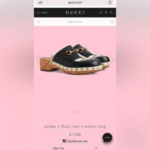 Adidas x GUCCI Mens leather clogs SIZE 10.5